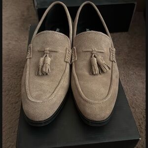 Alfani Beige Suede Tassel Loafers
